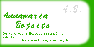 annamaria bojsits business card